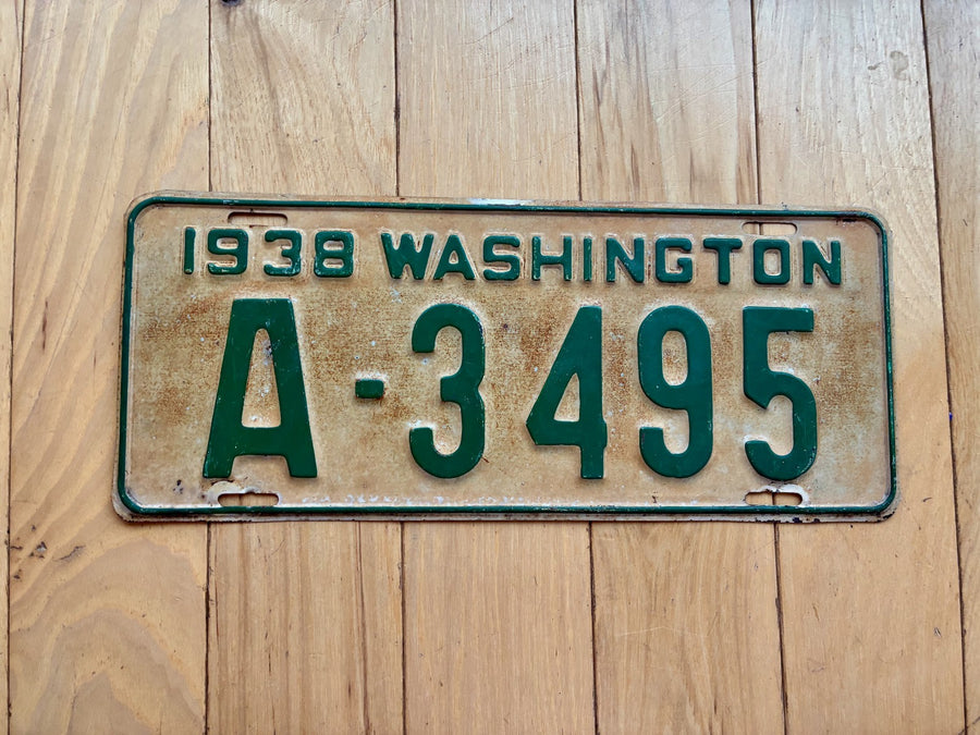 1938 Washington State King County License Plate