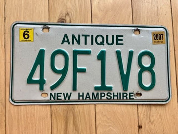 2007 New Hampshire Antique License Plate