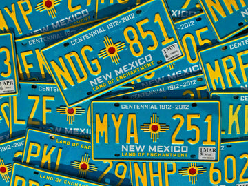 10 New Mexico Turquoise License Plates