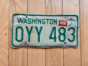 1968 to 1986 Washington State License Plate - Check With DOL First For YOM