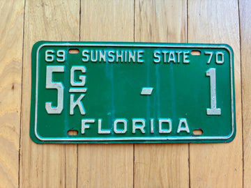 1969 1970 Florida License Plate - Not YOM Clear - Low Number