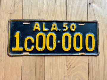 1950 Alabama Sample License Plate