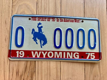 1975 Wyoming Sample License Plate