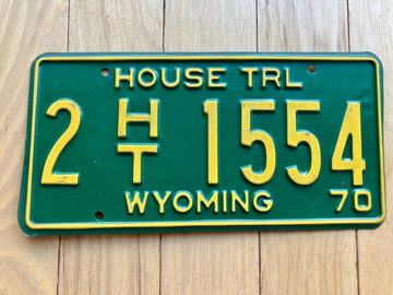 1970 Wyoming House Trailer License Plate