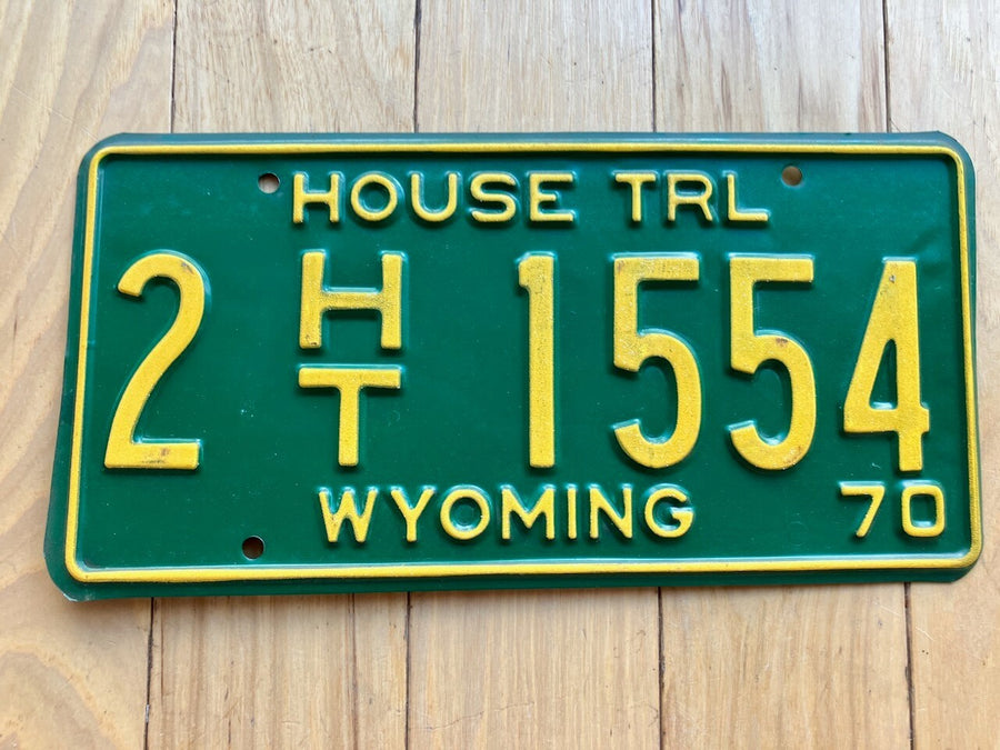1970 Wyoming House Trailer License Plate
