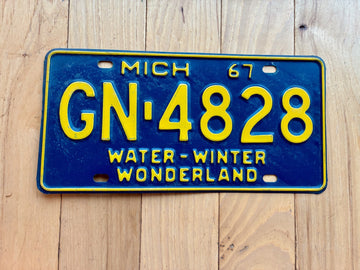 1967 Michigan License Plate