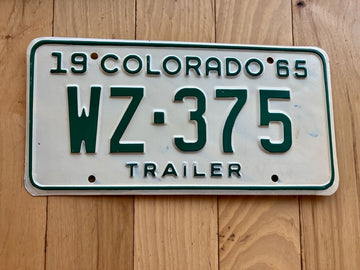 1965 Colorado Trailer License Plate