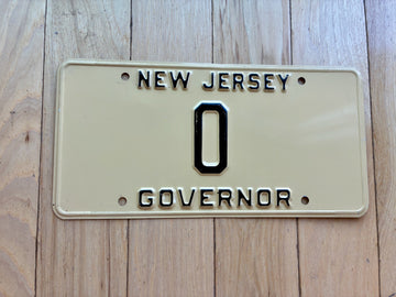 1970s New Jersey Governor Sample License Plate