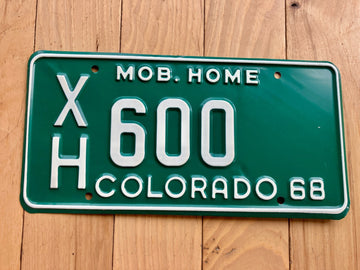 1968 Colorado Mobile Home License Plate