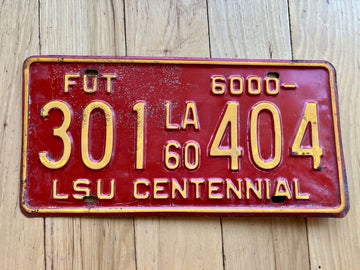 1960 Louisiana FUT License Plate