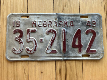 1949 Nebraska License Plate