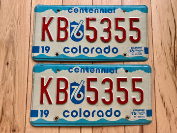 Pair of 1976 Colorado License Plates