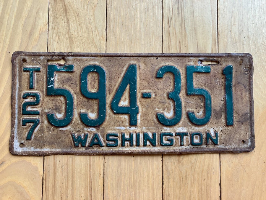 1927 Washington State Truck License Plate