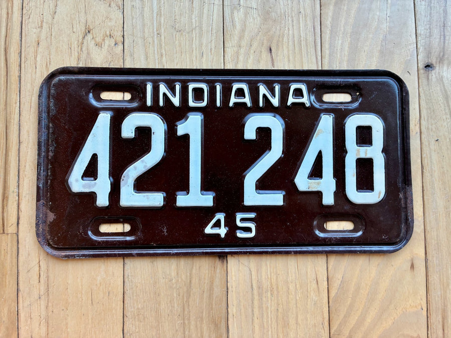 1945 Indiana License Plate