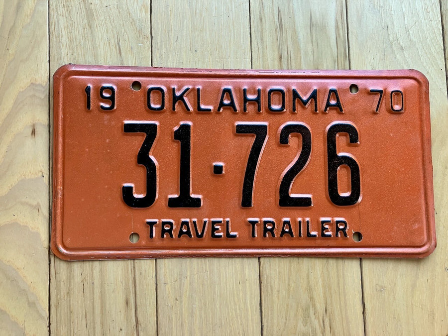 1970 Oklahoma Travel Trailer License Plate