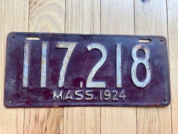 1924 Massachusetts License Plate