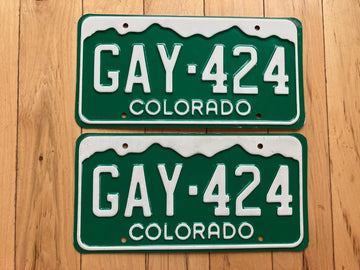 Pair of 1990s Colorado License Plates - GAY - 424