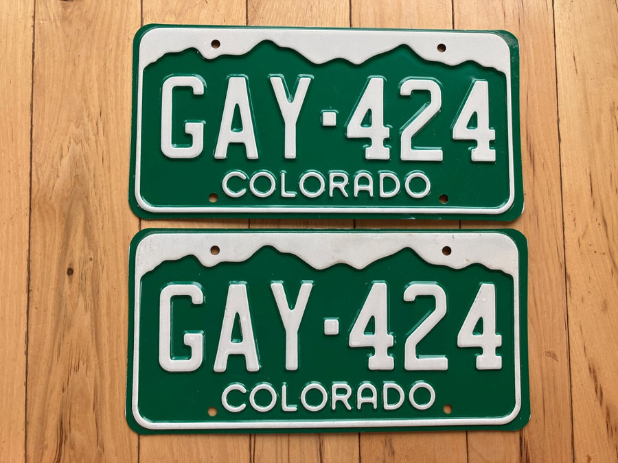 Pair of 1990s Colorado License Plates - GAY - 424