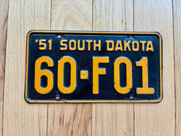 1951 South Dakota License Plate