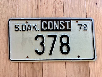 1972 South Dakota Construction Equipment License Plate