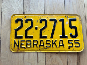 1955 Nebraska License Plate
