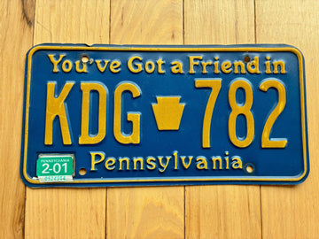 2001 Pennsylvania You've Got a Friend License Plate