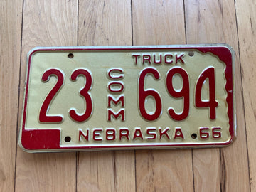 1966 Nebraska Commercial Truck License Plate