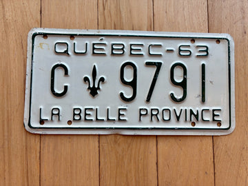 1963 Quebec License Plate