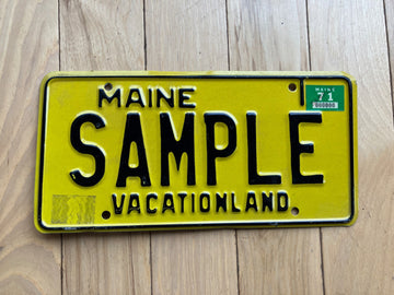 1971 Maine Sample License Plate