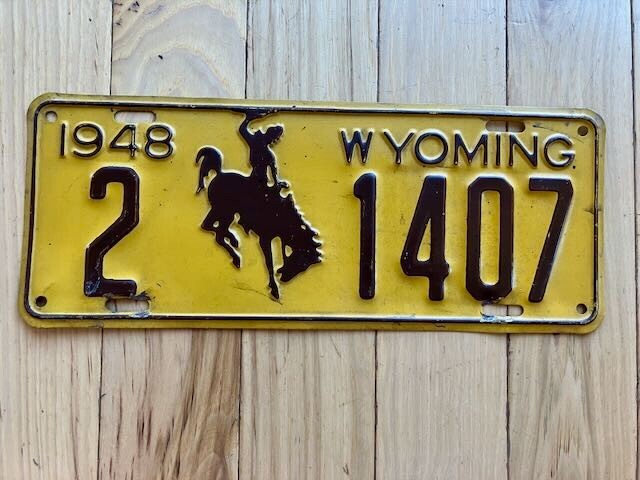 1948 Wyoming License Plate