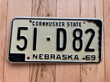 1969 Nebraska License Plate