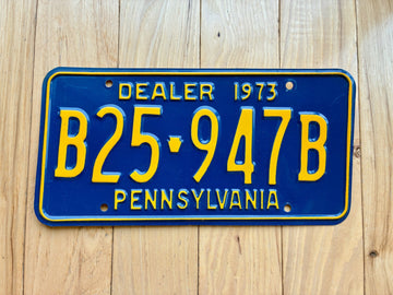 1973 Pennsylvania Dealer License Plate