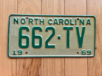 1969 North Carolina License Plate