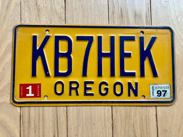 1997 Oregon Amateur Radio License Plate