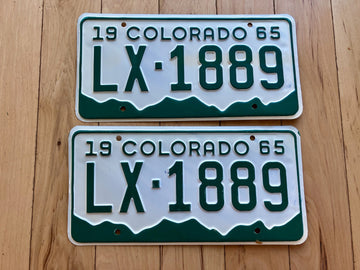 Pair of 1965 Colorado License Plates