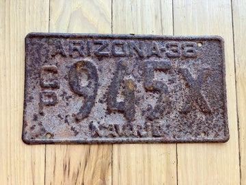 1938 Arizona Navajo License Plate