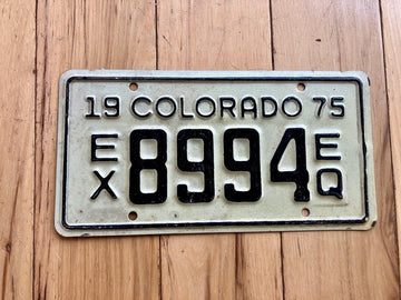 1975 Colorado Exempt Equipment License Plate
