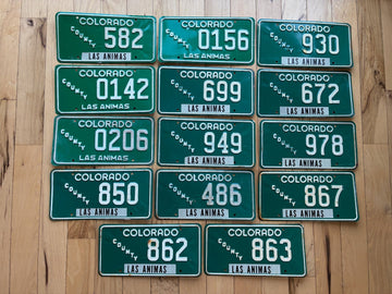14 Colorado Las Animas County License Plates From 1970's/ 1980s
