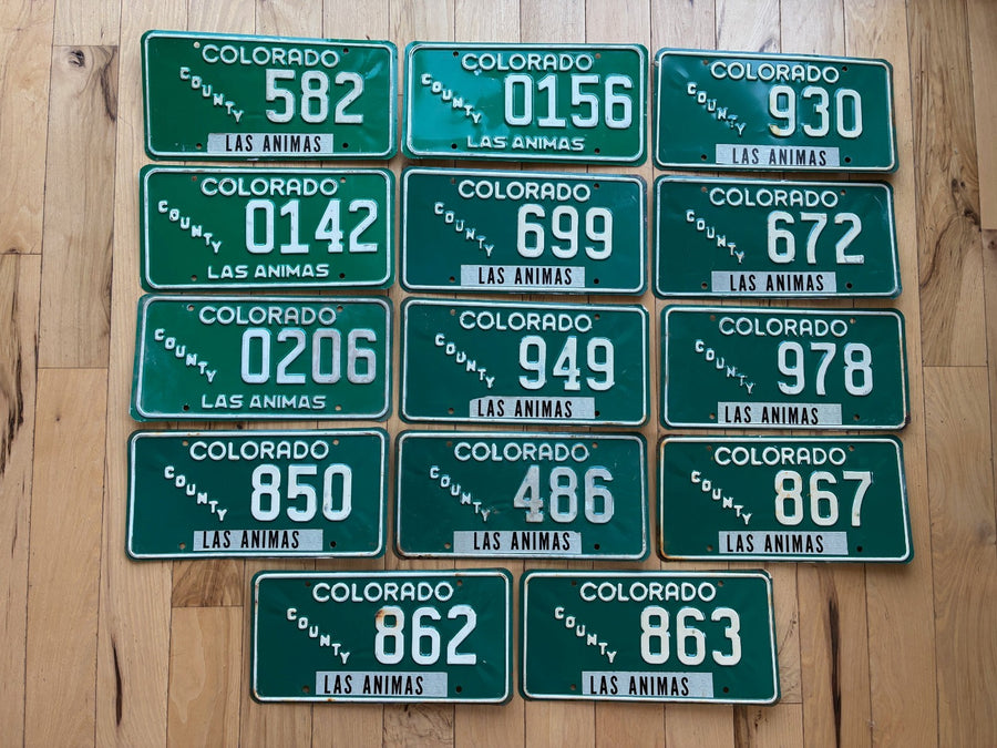 14 Colorado Las Animas County License Plates From 1970's/ 1980s