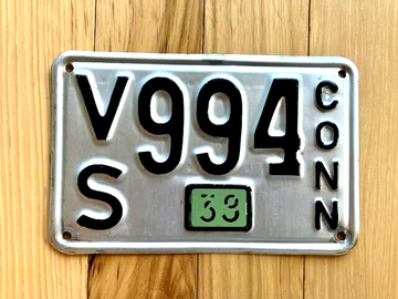 1939 Connecticut License Plate