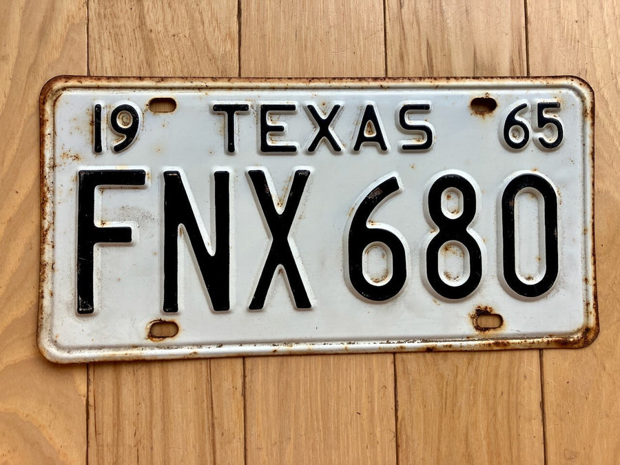 1965 Texas License Plate