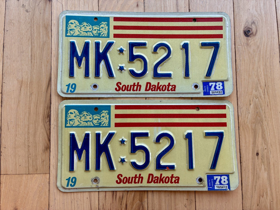 Pair of 1978 South Dakota License Plates
