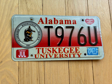 2007 Alabama Tuskegee University License Plate