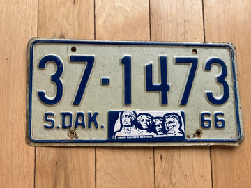 1966 South Dakota License Plate
