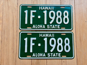 1961-1968 Pair of Hawaii License Plates