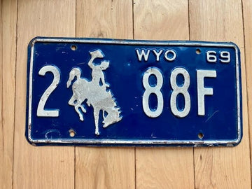 1969 Wyoming License Plate