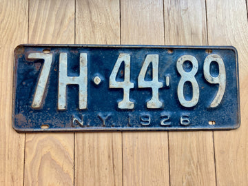 1926 New York License Plate