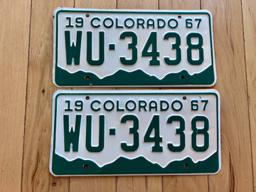 Pair of 1967 Colorado License Plates