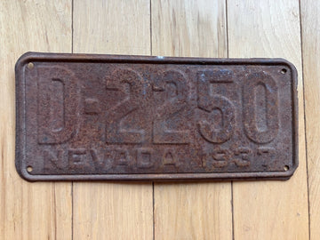 1937 Nevada Dealer License Plate - Rare