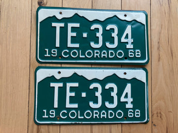 Pair of 1968 Colorado License Plates